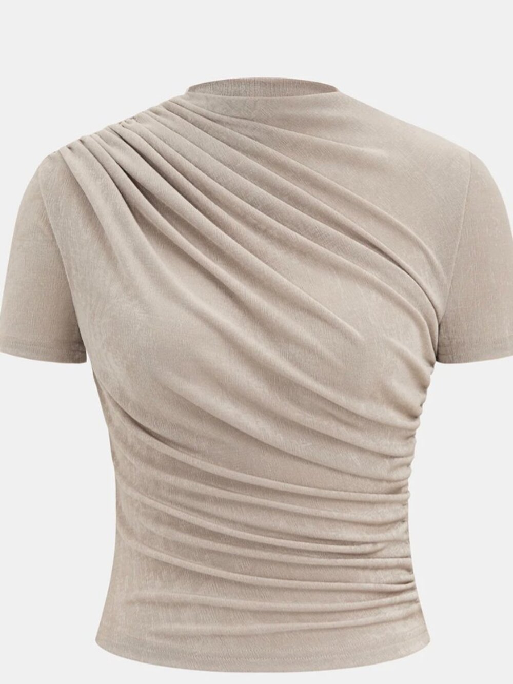 Asymmetric Ruched Short-Sleeve Top